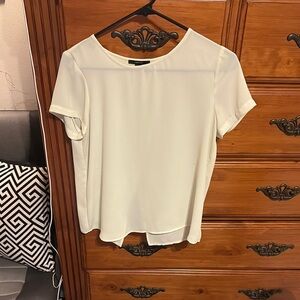 Forever 21 Cream Boxy Short Sleeve Blouse